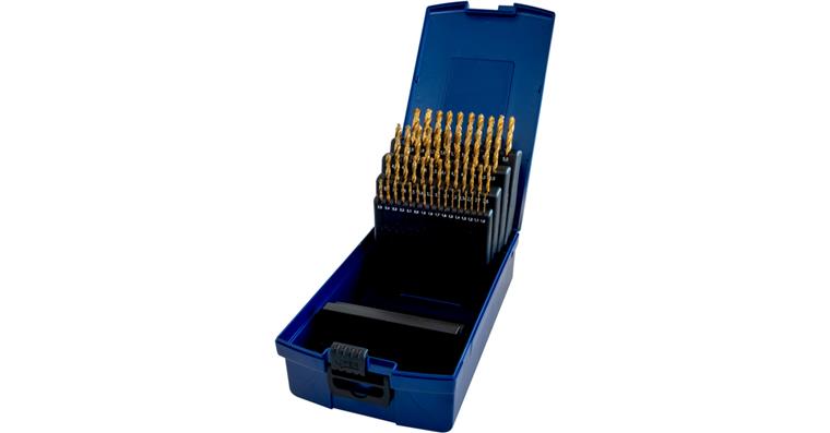 1095000475 Sada spir. vrtáků, HSS-TiN, DIN 338, 1,0-5,9 mm / 0,1 mm, v kovové kazetě