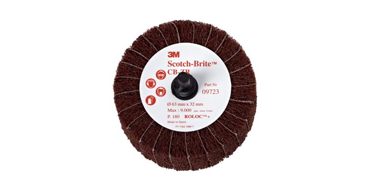 1005600476 3M Scotch-Brite™ Roloc™ lamelový kotouč červený 63×32 mm P80 7000077912