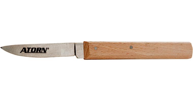 1062095104 Nůž gutta percha s dřevěnou rukojetí a pevnou čepelí