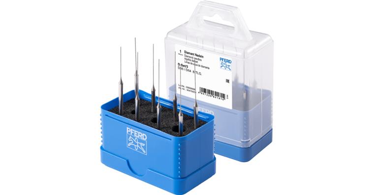 1001446816 Diamond needle set, 8 pieces Diameter 0.42–0.72 mm Shank diameter 3 mm D46