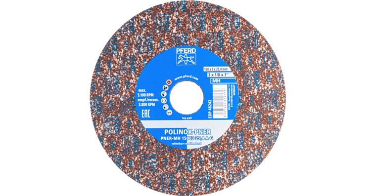 1001446991 POLINOX pressed fleece wheel PNER diameter 150x3 mm bore 25.4 mm medium A