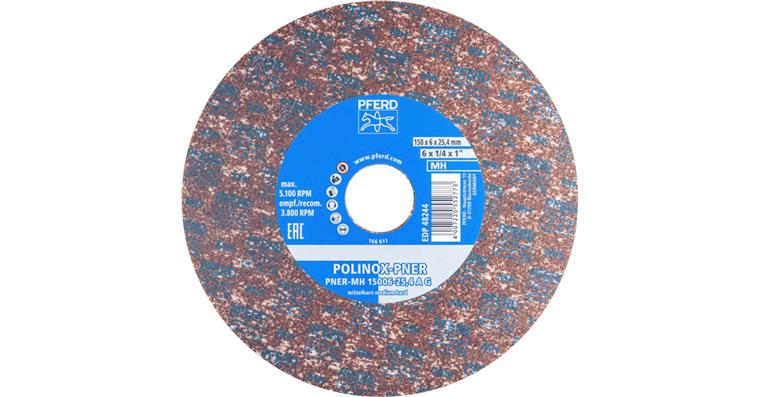 1001446993 POLINOX pressed fleece wheel PNER diameter 150x6 mm bore 25.4 mm medium A
