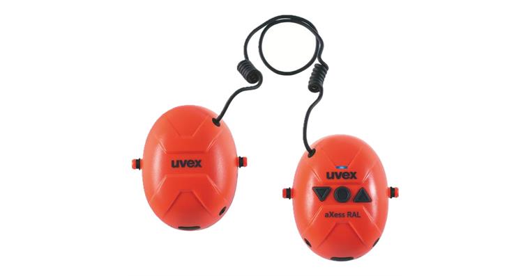 1005067828 uvex aXess one helmet-mounted ear defenders, base unit, orange, SNR 27 dB 2640202