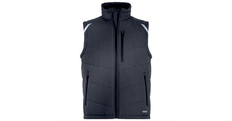 1005069463 Men's quilted waistcoat uvex suXXeed craft grey, charcoal S 7037309