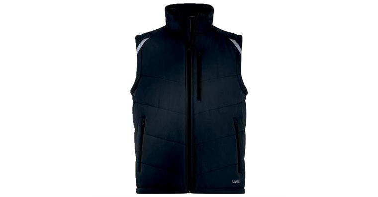 1005069472 Men's quilted waistcoat uvex suXXeed craft black, graphite XS 7037408