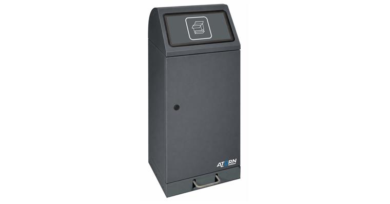 1085589411 Abfallsammler für Papier 70 Liter grau mit verzinktem Innenbehälter, Fußhebel