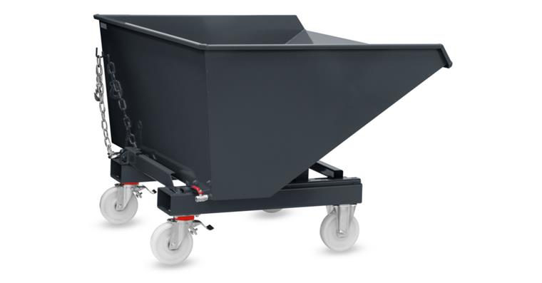 1085581124 Späne-Kippbehälter 900 Liter, Tragfähigkeit 2000 kg RAL 7016