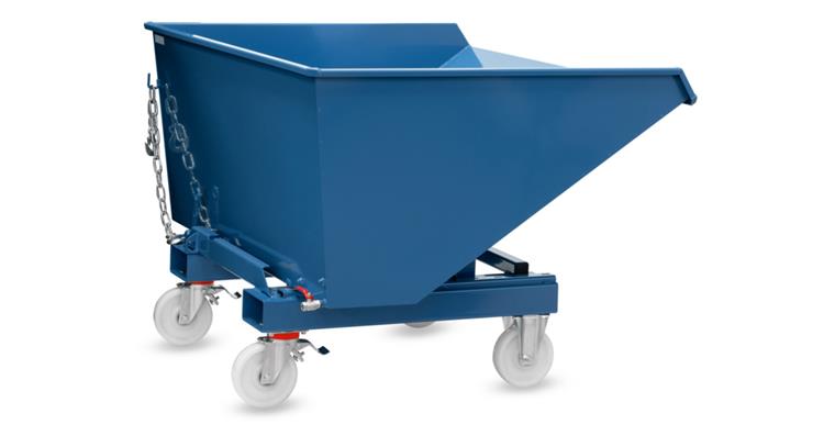 1085581123 Späne-Kippbehälter 900 Liter, Tragfähigkeit 2000 kg RAL 5007