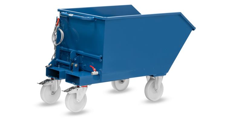 1085591303 Späne-Kippbehälter 300 Liter, Tragfähigkeit 750 kg RAL 5007
