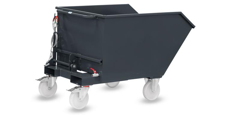 1085591310 Späne-Kippbehälter 500 Liter, Tragfähigkeit 1000 kg RAL 7016
