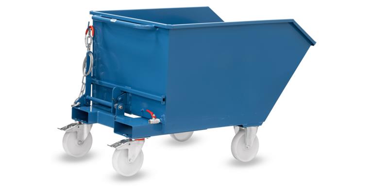 1085591309 Späne-Kippbehälter 500 Liter, Tragfähigkeit 1000 kg RAL 5007
