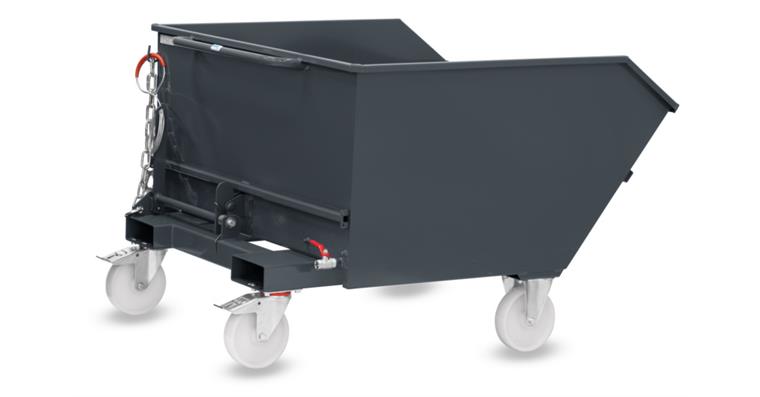 1085591316 Späne-Kippbehälter 750 Liter, Tragfähigkeit 1000 kg RAL 7016