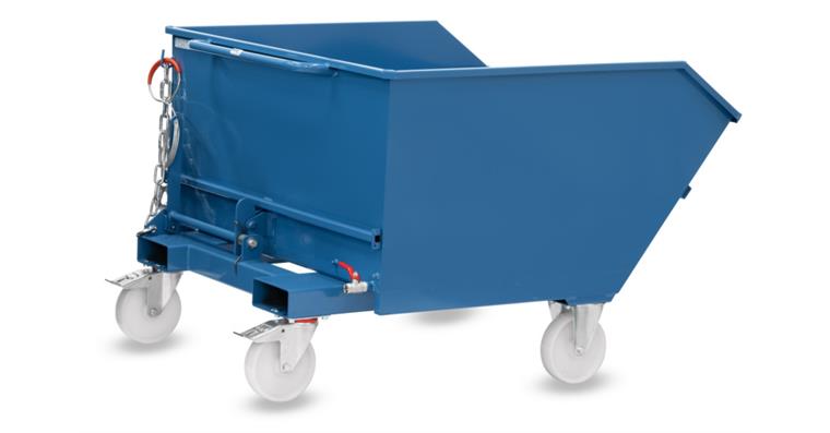 1085591315 Späne-Kippbehälter 750 Liter, Tragfähigkeit 1000 kg RAL 5007