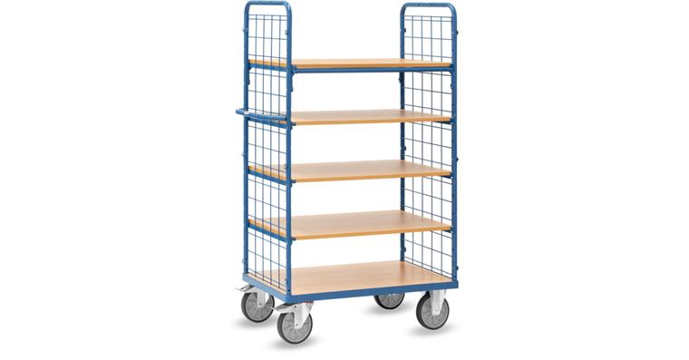1081709601 Shelf trolley with wire mesh, 600 kg load capacity, 5 tiers, loading surface 1000 x 600 mm