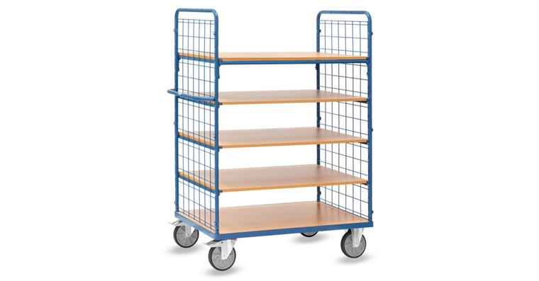1081709603 Shelf trolley with wire mesh, 600 kg load capacity, 5 tiers, loading surface 1200 x 800 mm