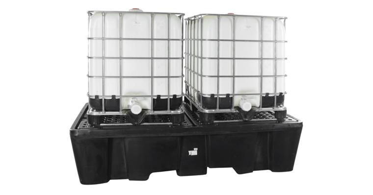 1085619304 PE Auffangwanne IBC Lagerung PE-KT-2 2 Container m. Lochplatte A-Volumen 1000 L.