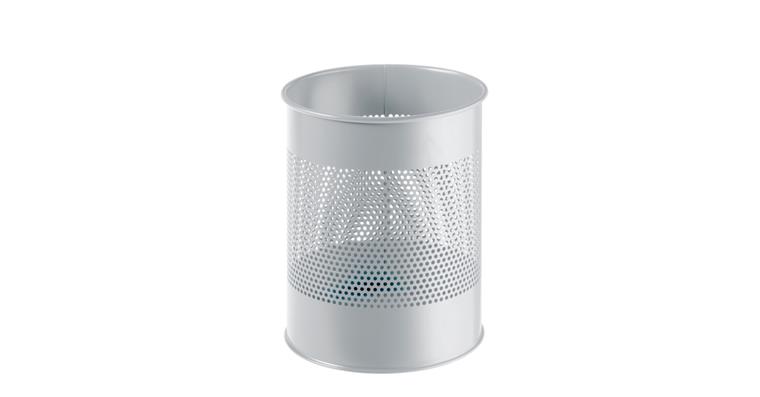 1085850307 Papierkorb Metall 15 Liter grau gelocht