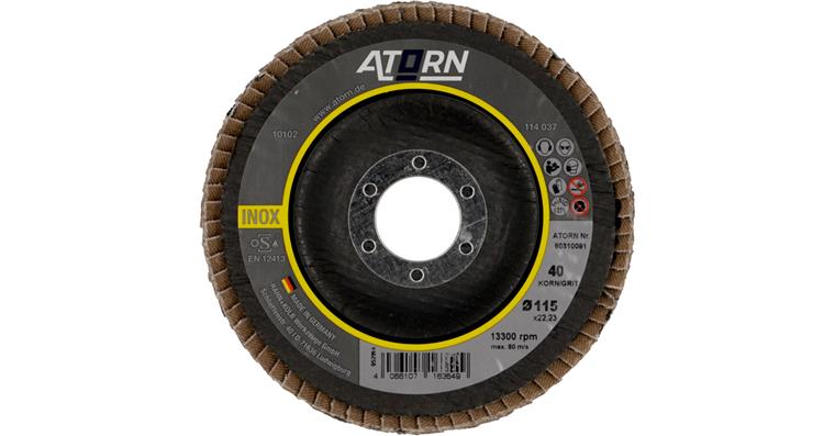 1003400038 Lamelový kotouč zrnitost 40, 115 mm, úhlový, na nerez/ocel