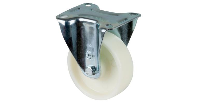 1081411202 Fixed castor, 100 mm diameter, plastic, load capacity 125 kg