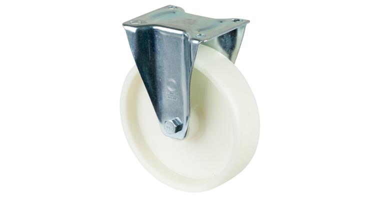 1081411205 Fixed castor, 200 mm diameter, plastic, load capacity 300 kg