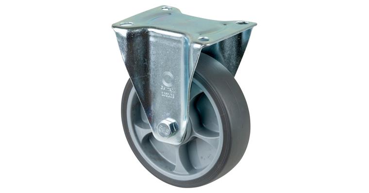 1081411209 Fixed castor, 160 mm diameter, rubber, load capacity 200 kg