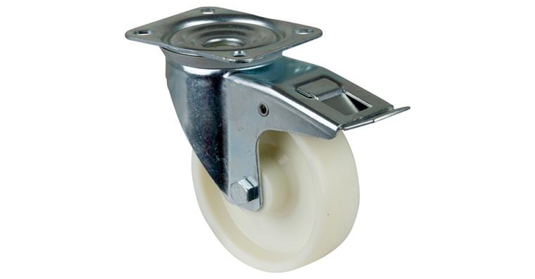 1081411304 Swivel castor, 150 mm diameter, plastic, load capacity 300 kg, with brake