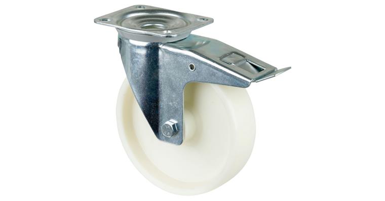 1081411305 Swivel castor, 200 mm diameter, plastic, load capacity 300 kg, with brake