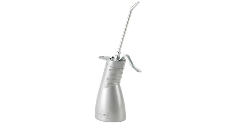 1077142201 Stříkací olejnička PRESSOL z litého zinku, 200 ml, barva šedý kov