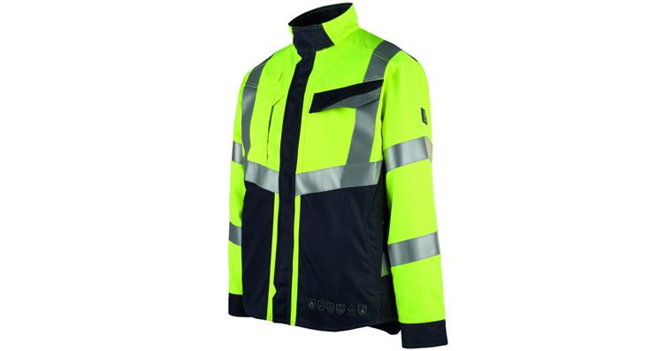 1093072021 Multisafe bunda Biel žlutá/černo-modrá vel.M